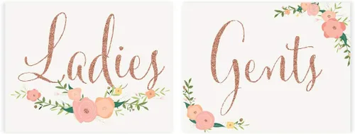 Miniatura 106 de Andaz Press Letreros de fiesta de boda, purpurina de oro rosa sintético con flores, 8.5 x 11 pulgadas, resalta tu versículo bíblico favorito