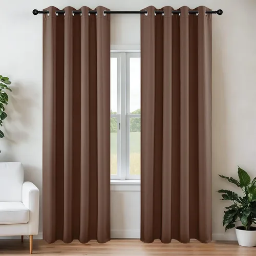 Miniatura 27 de Joydeco - Juego de 2 paneles de cortinas opacas de 63 pulgadas, 2 cortinas largas con aislamiento térmico burg, cortinas de oscurecimiento