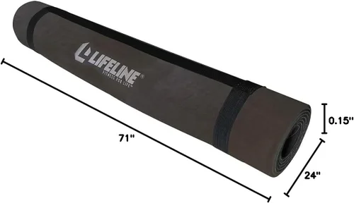 Miniatura 7 de Lifeline Fitness Premium - Tapete de yoga de gamuza de alta densidad para el hogar, tapete de entrenamiento ligero con correa de transporte, tapete