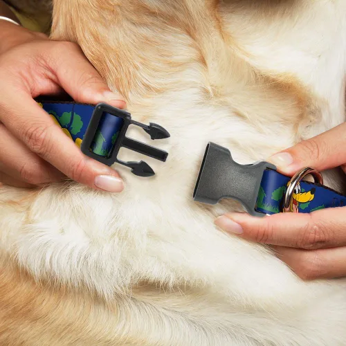 Miniatura 2 de Buckle-Down Collar de perro Martingale Pluto 4 posturas paisaje azul verde 11 a 17 pulgadas, 1.0 pulgadas de ancho