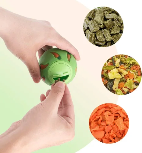 Miniatura 4 de Niteangel Bola de golosina, bola de aperitivo para conejillos de indias, conejos, erizos y otras mascotas pequeñas (pequeña, azul)