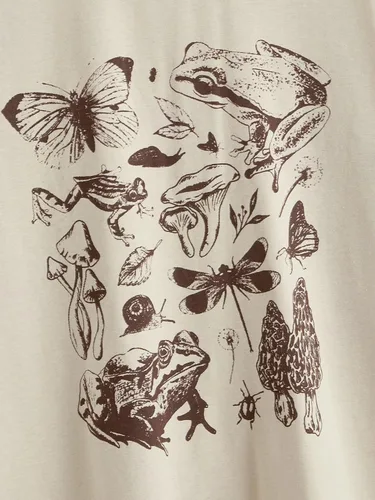 Miniatura 3 de SOLY HUX Camiseta de manga corta con estampado de letras gráficas para mujer, Seta Beige