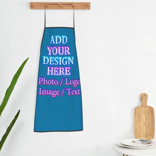 Miniatura 5 de Delantal de cocina personalizado con logotipo de texto fotográfico, delantal unisex personalizado para camarero de restaurante para hornear barbacoa