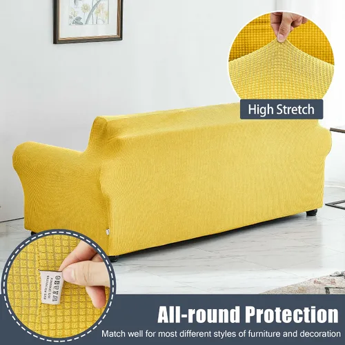 Miniatura 3 de CONRUSER Funda elástica para sofá, impermeable, funda de sofá suave, protector de muebles con parte inferior elástica para niños, mascotas