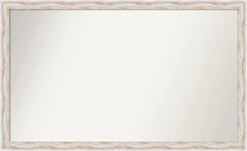 Miniatura 89 de Amanti Art Espejo de baño blanco para sobre el fregadero, 30 x 35 pulgadas, espejo de tocador rectangular estrecho de Eva de oro blanco, marco
