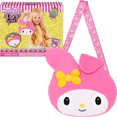 Miniatura 13 de Purse Pets, Sanrio Hello Kitty and Friends, Kuromi - Juguete interactivo para mascotas y bolso cruzado kawaii, más de 30 sonidos y reacciones, Negro