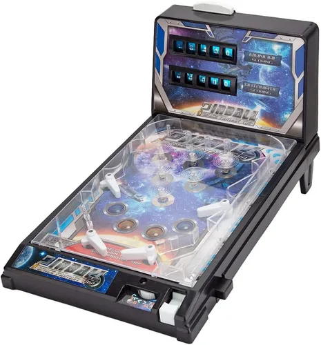 Mini Máquina de Pinball - Juego de Pinball de Sobremesa para Adultos, Arcade Casero con Luz, Juguete de Lanzamiento de Bola de Escritorio - Regalos