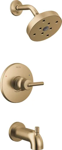 Delta Faucet Trinsic Serie 14 Juego de molduras de bañera y ducha de una sola función con cabezal de ducha H2Okinetic de un solo pulverizador,