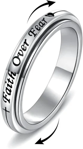 JZCOLOR Anillo giratorio de plata de ley 925 para mujer Nota musical, runa vikinga, latido del corazón, ansiedad, alivio del estrés, anillo