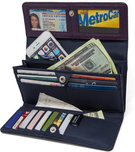 Miniatura 2 de Nautica Money Manager RFID - Cartera para mujer, Ciruela, cartera Rfid
