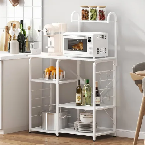 DlandHome Soporte de microondas para cocina, soporte de carrito de microondas de 35.4 pulgadas, almacenamiento de utilidad de cocina de 3 niveles x