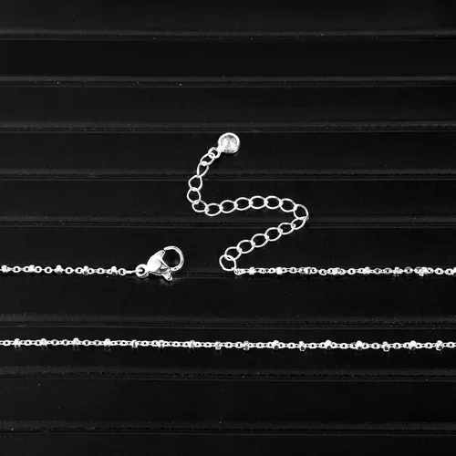 Miniatura 5 de Kyerlyn Collar de plata para mujer, bonitos collares de plata con cuentas Cuba delicadas, collar de plata simple, gargantilla de plata simple
