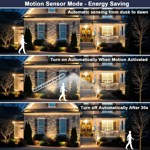 Miniatura 3 de Luces solares con sensor de movimiento al aire libre 2000LM, luces de seguridad de inundación IP67, luces puntuales impermeables para patio, garaje