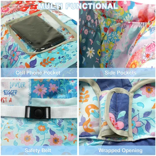 Miniatura 3 de Funda para Carrito de Compra para Bebé 2 en 1 Funda para Silla Alta con Arnés de Seguridad Multifuncional Patrón de Flores Fundas para Carrito