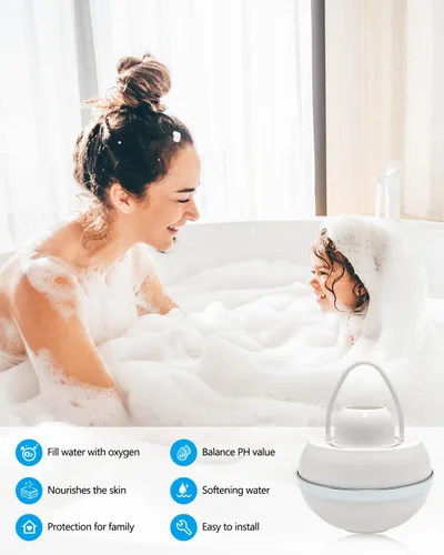 Miniatura 6 de Filtro de agua de baño para grifo de bañera, filtro de bola de bañera de 8 etapas para fregadero de baño, suavizante de agua dura de ducha de 2500