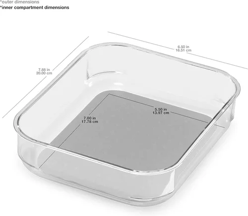 Miniatura 3 de madesmart Organizador de almacenamiento mediano transparente, forro de agarre suave de alta calidad, base antideslizante, para utensilios de cocina