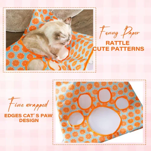 Miniatura 4 de AIIONP Bolsa de túnel para gatos, tubos interactivos para gatos para mascotas, sonido de arena, bola de felpa, ideal para razas medianas y pequeñas