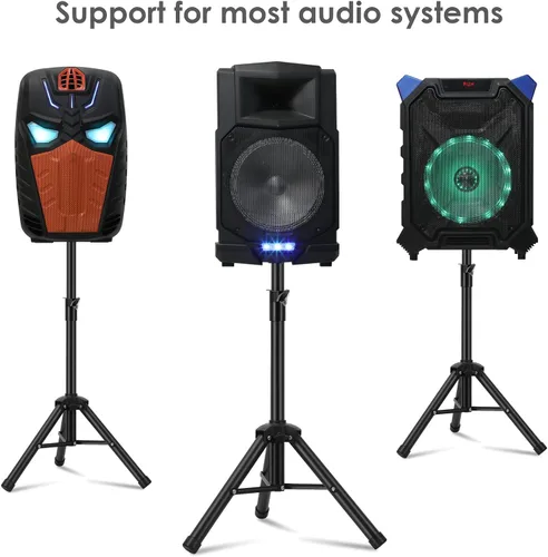 Miniatura 6 de Soporte para altavoz de PA y DJ resistente, altura ajustable de 30 a 44 pulgadas, de acero, bolsa de transporte