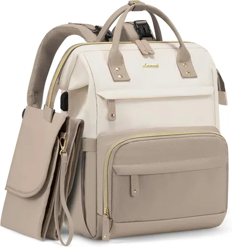 Miniatura 13 de LOVEVOOK Mochila para Pañales, Bolsa de Bebé con Estación de Cambio, Mochila Grande para Pañales para Mamá y Papás, Bolsa Impermeable para Mamá