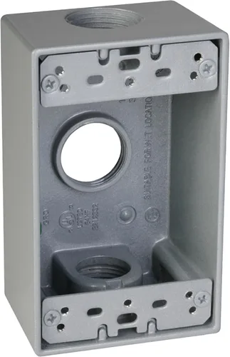 Miniatura 9 de TayMac SB3100S Caja resistente a la intemperie, 1 banda, (3) salidas de 1 pulgada, gris