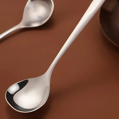 Miniatura 4 de HEMOTON Cuchara de sopa de acero inoxidable para ramen coreano, cuchara para servir, cucharón, cuchara para pizza, cuchara, cucharaditas, utensilios