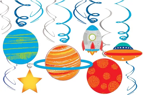 Miniatura 4 de Blast Off - Platos en forma de cohete de cumpleaños, 7 pulgadas (paquete de 8): platos de fiesta con temática única, llamativos, perfectos