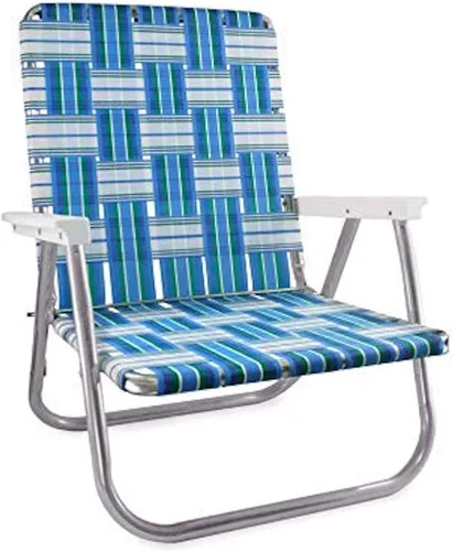 Miniatura 17 de Silla de césped USA plegable de aluminio para patio al aire libre Sillas con correas resistentes para camping, deportes, playa, jardín