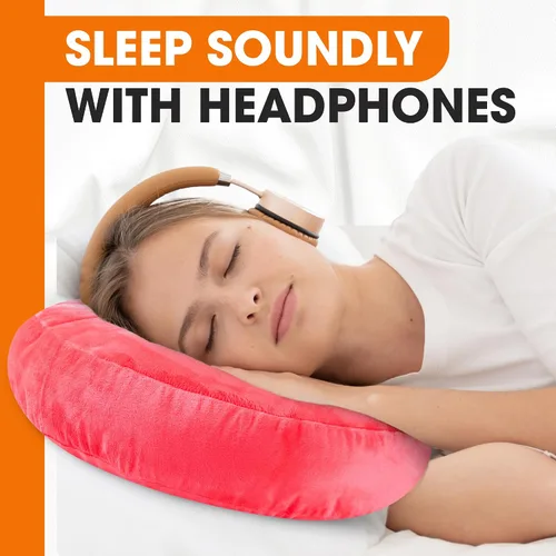 Miniatura 4 de Cheer Collection Almohada de dona para recuperación de piercings de oreja, almohada de lujo de microfibra para dormir de lado, para dormir