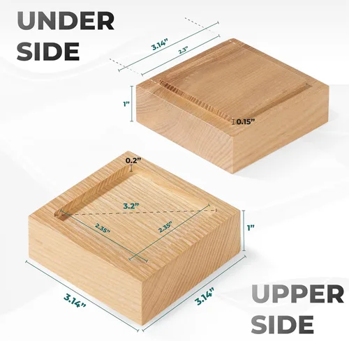 Miniatura 2 de Elevadores de cama, elevadores de muebles (juego de 8 - altura de 1") se pueden ajustar a 2'', 3'' o 4'', elevadores de muebles elevadores, madera