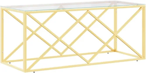 Miniatura 3 de Coffee Table mesa de Centro para salaCoffee Table 43.3"x17.7"x17.7" Stainless Steel and GlassSuitable for bedrooms, Living Rooms, and Dining Rooms