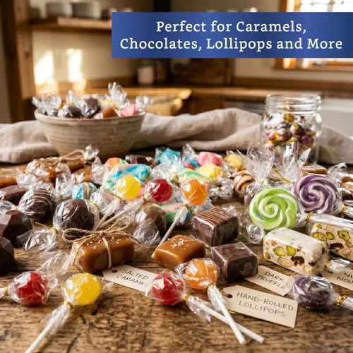 Miniatura 3 de Envoltorios Transparentes para Caramelos (300 Piezas 8.9x12.7 cm) - Envoltorio de Celofán Claro Natural - Papel de Envolver Dulces para Caramelo