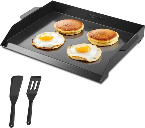 VEVOR Plancha de Acero al Carbono, Plancha Plana Universal Rectangular de 20x16 Pulgadas, Plancha de Parrilla de Gas para Barbacoa, Teppanyaki,