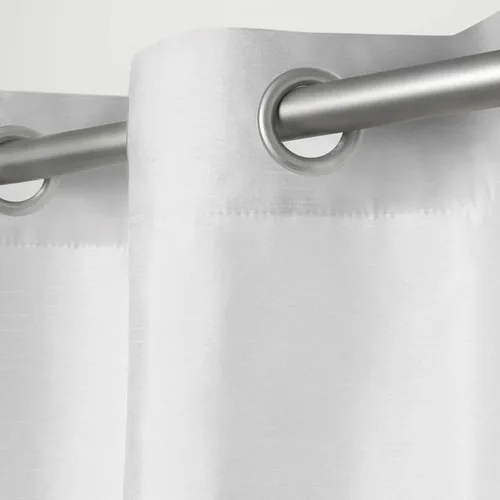 Miniatura 3 de EXCLUSIVE HOME Chateau - Par de paneles de cortinas de seda sintética a rayas con ojales en la parte superior, 54"x84", Índigo