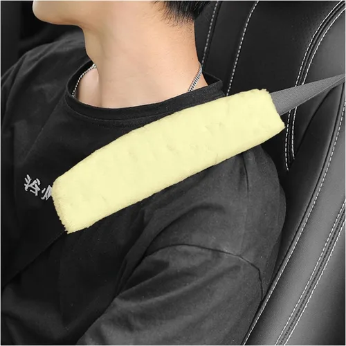 Miniatura 10 de Ziciner Paquete de 2 fundas para cinturón de seguridad de automóvil con almohadillas para hombros, cubiertas universales suaves de piel de oveja Rojo