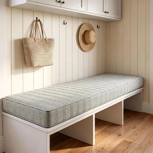 Miniatura 9 de Custom Bench Cushion for Indoor Furniture, Window Seat Cushion, Bay Window, 75D Foam, Herringbone Fabric Options, Waterproof Cover, Non Slip Bottom