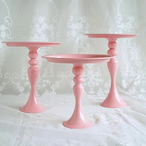Miniatura 9 de Soporte de hierro para tartas, bandeja decorativa para cupcakes, bandeja de fruta de postre para baby shower, boda, fiesta de cumpleaños (rosa) (M)