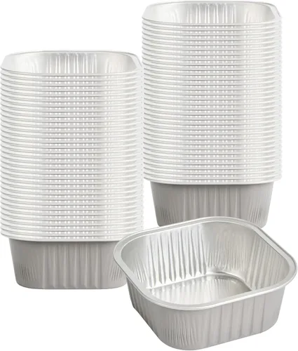 Miniatura 21 de Restaurantware - Moldes desechables, paquete de 100 tazas cuadradas de aluminio para hornear de 10 onzas - Las tapas se venden por separado, listas