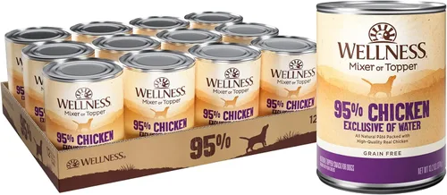 Miniatura 8 de Alimento húmedo Wellness enlatado para perros, sin granos, 95% natural, lata de 13.2 onzas (paquete de 12), Púrpura
