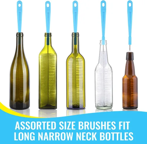 Miniatura 7 de Cepillo limpiador de botellas de 16 pulgadas para botellas de agua, cepillo de botella de mango largo para limpiar botellas deportivas de cuello