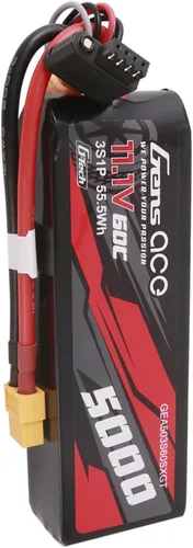Miniatura 4 de Gens ace G-Tech 5000mAh 60C 11.1V 3S Batería Lipo de tamaño corto con enchufe XT60