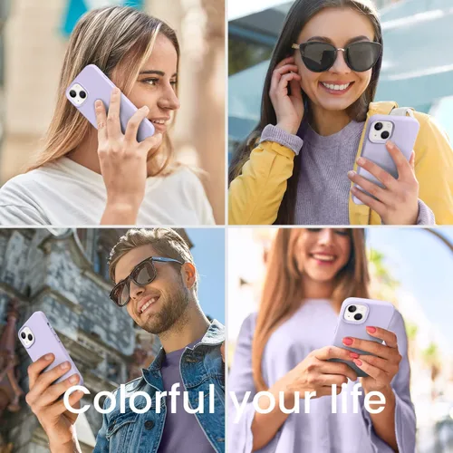 Miniatura 2 de Compatible con iPhone 13, funda de silicona para teléfono con forro de microfibra delgado a prueba de golpes, suave antiarañazos, 6.1 pulgadas