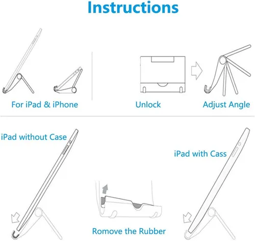 Miniatura 6 de VOVIGGOL Paquete de 4 soportes para teléfono celular para escritorio, soporte plegable para teléfono celular, soporte ajustable para tableta