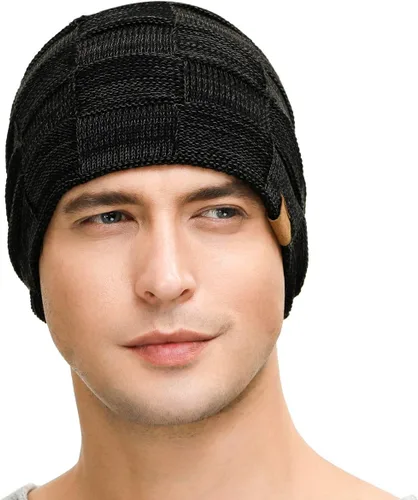 Miniatura 46 de Vgogfly Slouchy Beanie for Men Winter Hats for Guys Cool Beanies Mens Lined Knit Warm Thick Skully Stocking Binie Hat