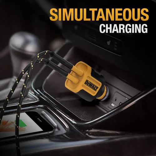 Miniatura 7 de DEWALT Adaptador de Carga de Coche USB 24W de Servicio Pesado, Adaptador de Encendedor de Cigarrillos Cargador USBA, Adaptadores de Encendedor