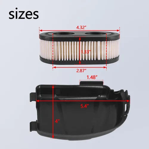 Miniatura 8 de 594107 594106 595658 Kit de cubierta para filtro de aire para cortacésped con filtro de aire y base de filtro de aire del motor, compatible