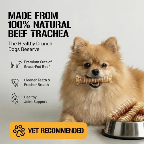 Miniatura 4 de Dog Chits Tráquea de carne para perros de 1 libra – 100% de un solo ingrediente, alta en proteínas, baja en grasa – Glucosamina para apoyo articular