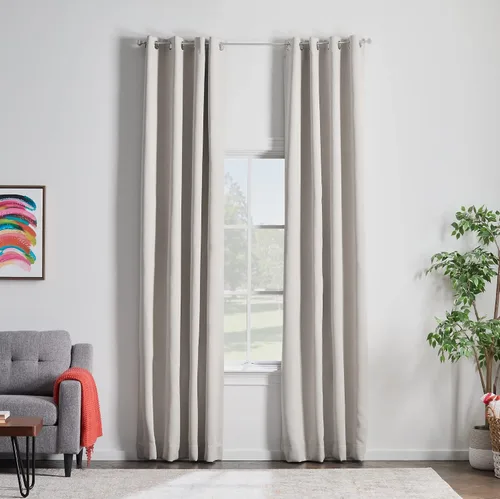 Miniatura 22 de Linenspa Juego de 2 paneles de cortinas 100% opacas, cortinas azul marino de 63 pulgadas de largo, aislamiento térmico, reducción de ruido