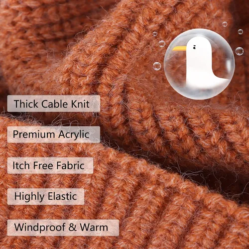 Miniatura 3 de Beanie Hats for Men Women Winter Warm Knit Cuffed Beanies with Duck Design for Cold Weather