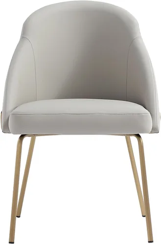Miniatura 13 de Manhattan Comfort Gracie - Juego de 1 sillas de comedor modernas de piel sintética, asiento tapizado de piel sintética, patas de acero, espuma