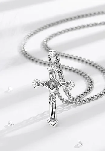 Miniatura 11 de CELESTIA Medallas de plata de ley 925 San Miguel/San Cristóbal/San Benito/San Gabriel/Virgen María/Jesús/Caravaca/Metatrón/Sello de los Siete